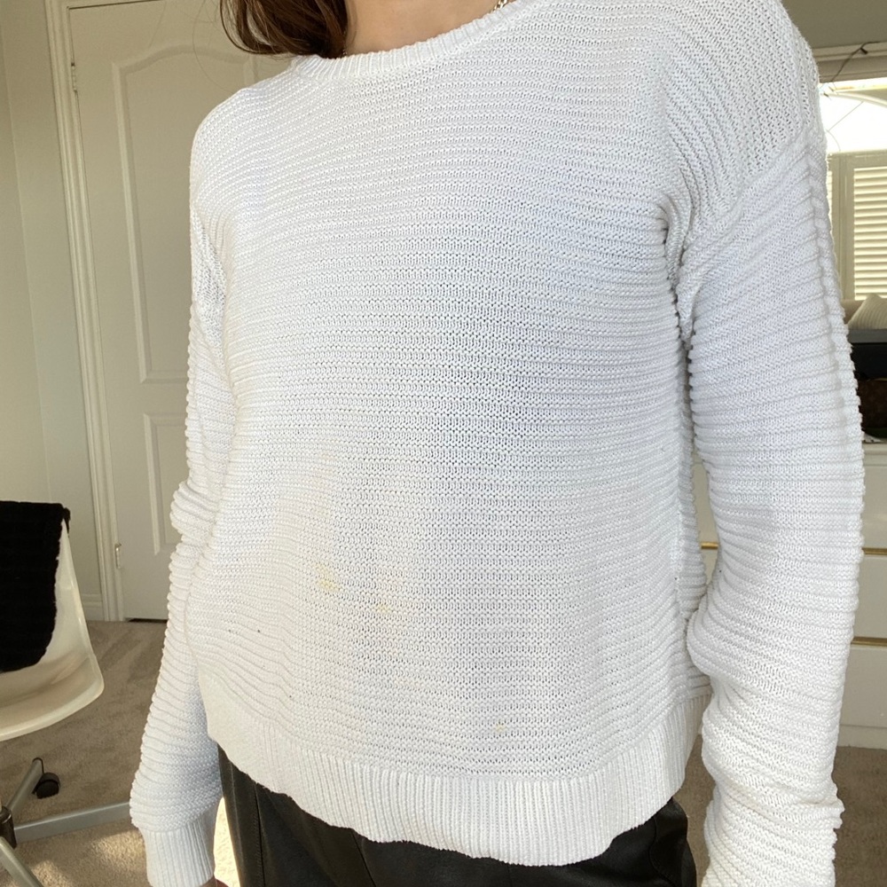 White knit sweater